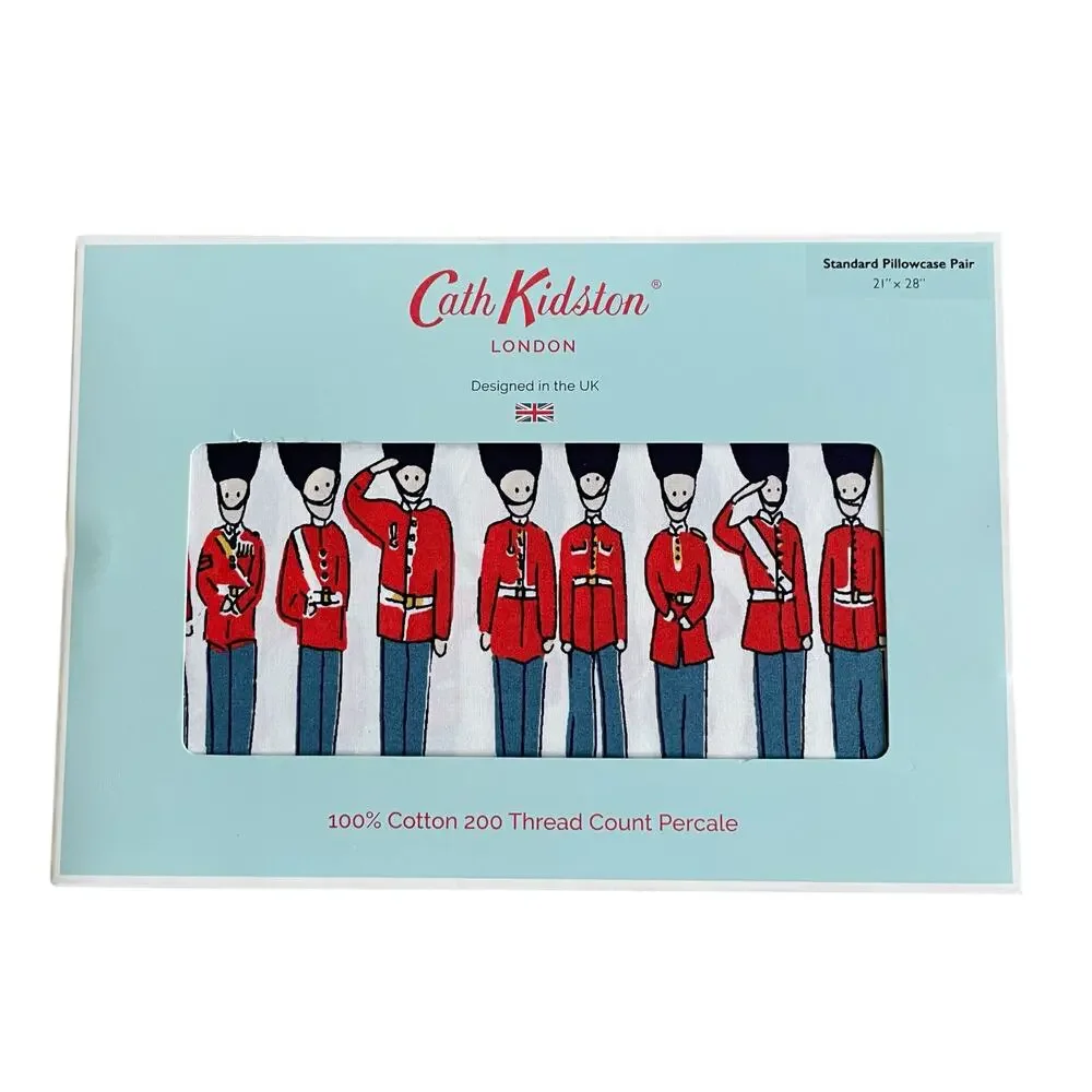 Cath Kidston London Guard Soldiers Christmas Nutcracker 2 Standard Pillowcases